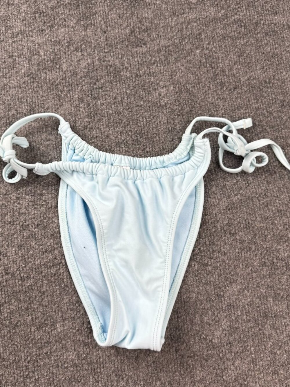 Xhilaration Womens Bikini Bottom Size M Light Blue Side Tie Cheeky Swim stains